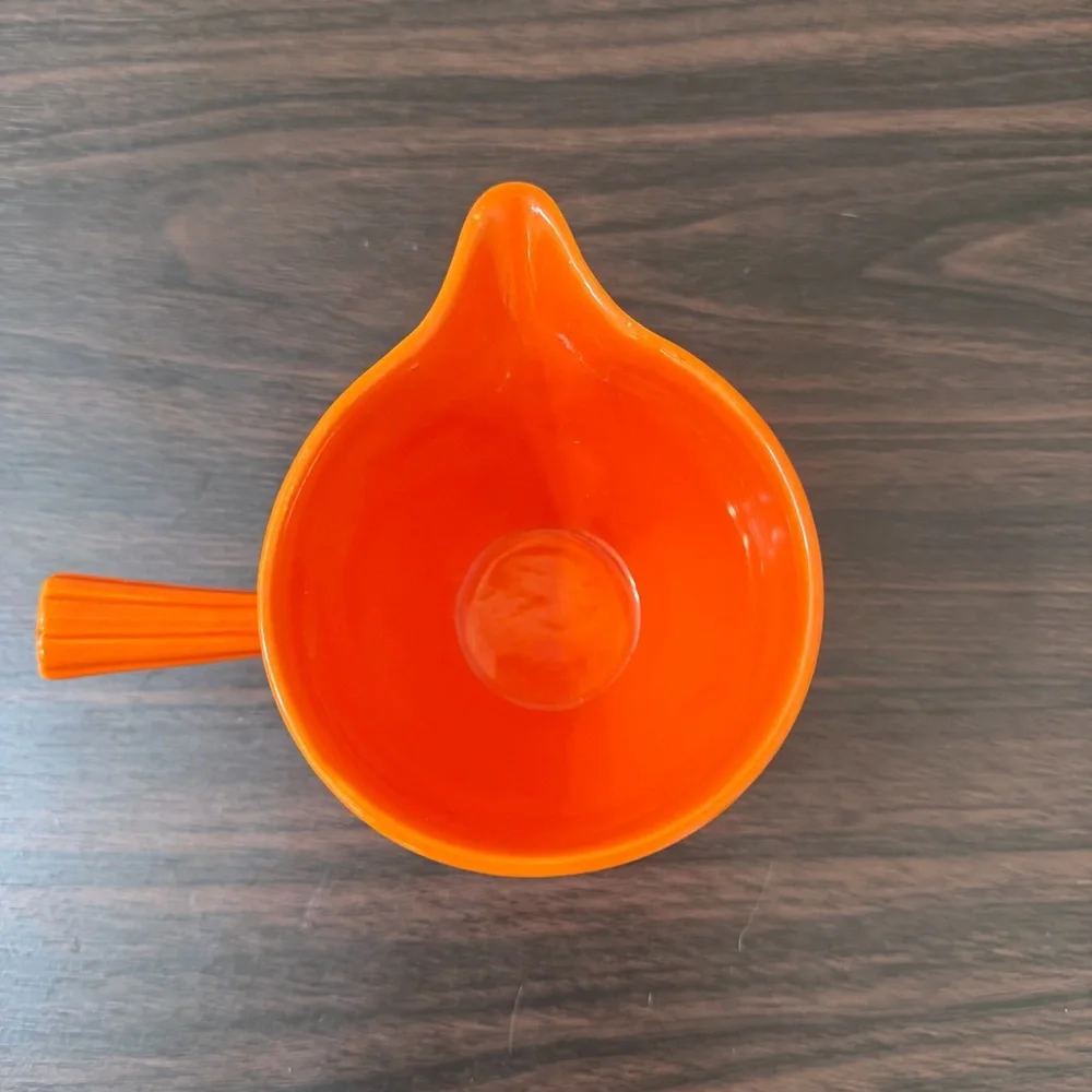 Vintage Fiesta Homer Laughlin Stick Handle Creamer Red Orange 1930s Fiestaware